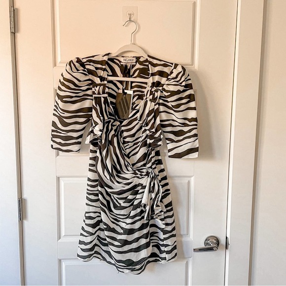 NEW THE ATTICO PAT ZEBRA PRINT MINI DRESS - Picture 7 of 14